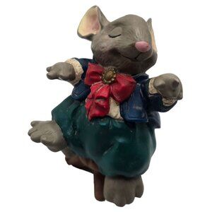Mouse On Stool Merry Mousetales Dancing Musician Music Conductor Figurine